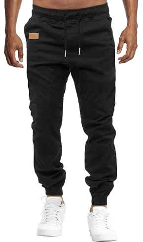 VMSUCIJ Pantalon Homme Cargo Chino Pantalon de Jogging Hommes Pantalon de Travail Homme Multi Poches Ceinture Élastique Casual de Loisirs,Noir 01,L