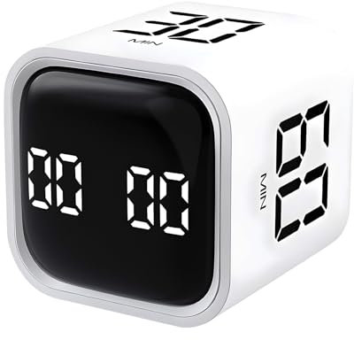 Milgeo Temporizador de detección de Gravedad, Temporizador de tecnología Pomodoro, Herramienta de gestión del Tiempo, Dados para adhs, Trabajo, Oficina, Estudio, tareas, niños, cocinar, Deportes