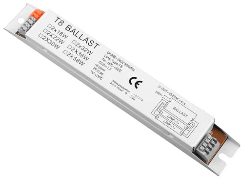Sarini Ballast électronique pour lampe fluorescente T8 220-240 V AC 2 x 18 W à large tension