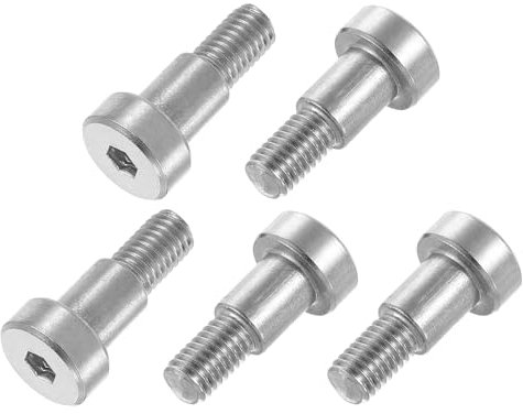 sourcing map 12Pcs 304 Stainless Steel Shoulder Bolt 12mm Shoulder Dia 12mm Shoulder Length M8 Thread Hex Socket Shoulder Bolts for Textile Hydraulic Injection Molding Machinery Industries