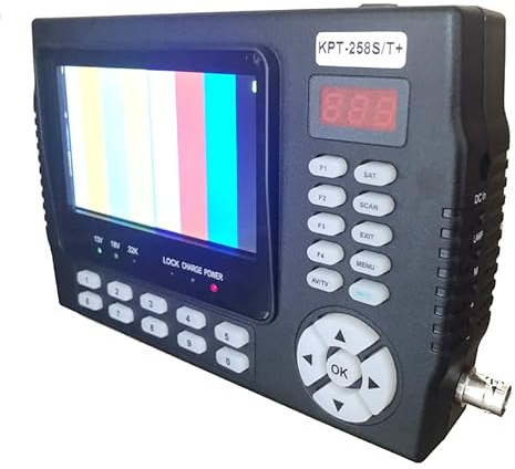 PZPZP TV Signal Finder Meter, HD+AHD DVB-S2 DVB-T/T2 DVB-C Combotest CCTV Camera DVB-T/T2 DVB-C Combosatellite Finder Meter Pk St-5150 258HD,for Adjusting Sat TV Dish(KPT-258ST add AHD)
