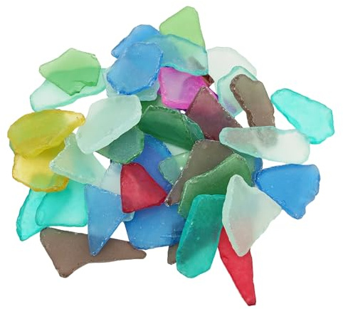 40 azulejos de mosaico de vidrio esmerilado irregular de 500 g, suministros de manualidades para joyas, marcos de fotos, posavasos, decoración de jardín, proyectos de arte de mosaico para interiores y