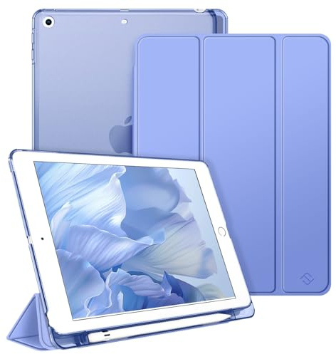 FINTIE Funda Compatible con iPad 6ª/5ª Generación (2018/2017) 9.7 Pulgadas - [Almacenamiento de Lápiz] Funda Fina y Ligera, Carcasa Transparente Congelada con Función de Activación/Reposo Auto, Azul