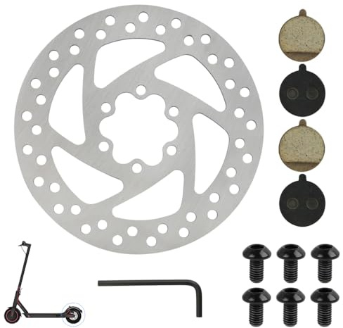 140 mm bromsskivor med 2 par bromsbelägg Ersättningsskiva Bromsskivor Kompatibla med Segway Ninebot F20 F25 F30 F40 elsparkcykel Kompatibla med KUGOO M4 / M4 Pro elscooter, med 6 skruvar