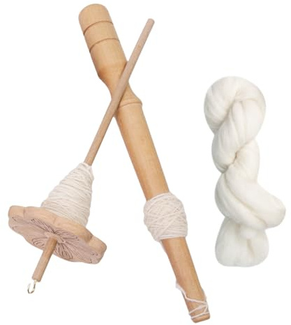Handspindel – trävirvel, bärbart spinnare | traditionellt fiberverktyg för ullgarn smidig rotationsbalans och ritning för spinnare och hantverkare kompakt resevänlighetstillbehör