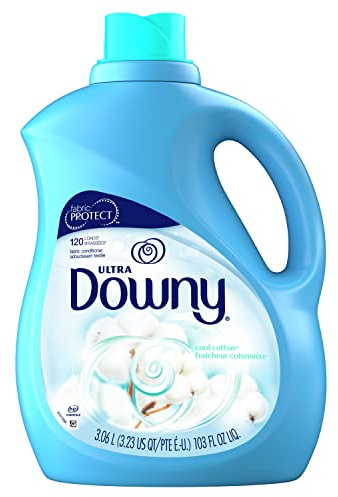Downy Ultra Laundry Fabric Softener Liquid, Cool Cotton Scent, 103 Fl Oz, 120 Total Loads, Packaging May Vary