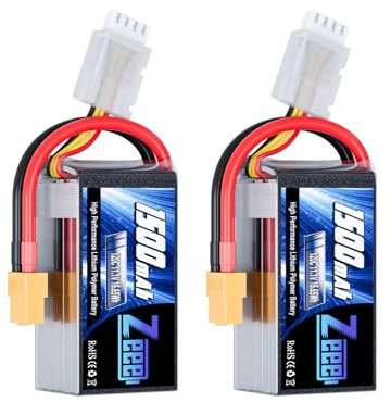 Zeee 3S Lipo Battery 1500mAh 11.1V 120C RC Battery with XT60 Plug for FPV Drone Quadcopter Helicopter Airplane RC Boat RC Car RC Models (2 Pack)