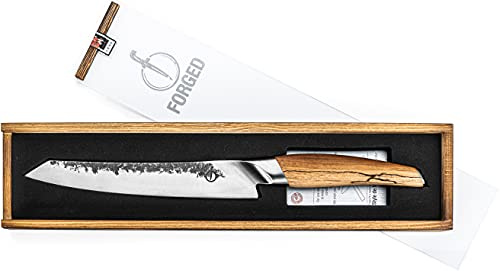 Forged Cuchillo jamonero Katai, 20 cm, de acero japonés VG10, forjado a mano en 5 capas, empaquetado en una lujosa caja de madera
