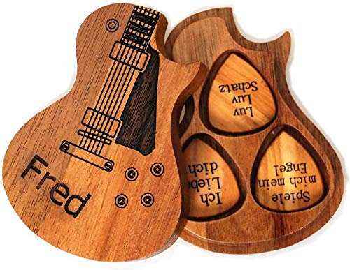 Personalisierte kundenspezifische hölzerne Gitarren-Picks mit Gitarren-Pick-Box-Fall-Halter Sammler-kundenspezifischer Gitarren-Pick