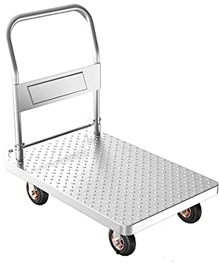 Liudan Platform Trolley Steel Platform Truck Foldable Handle for Easy Storage Multifunctional Transport Moving Hand Trolley for Flower Pots PC Push Cart Transport Trolley (Size : T1)