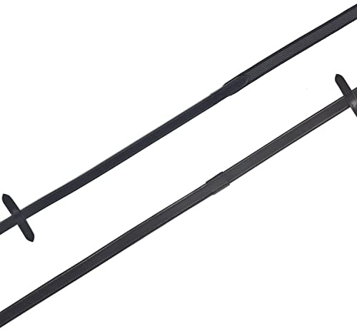 Cottage Craft Half Rubber Horse Riding Reins with Perfect Strong Rubber Grip & Soft Eco-Friendly Leather | Black, Size FULL
