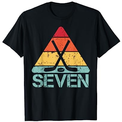 Hockey de siete cumpleaños, séptimo cumpleaños de hockey para niños de 7 años Camiseta