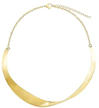 Breil TJ3458 Collezione Retwist, Collana Donna in Acciaio Specchiato IP Gold, con Parte Rigida Sinuosa, Idee Regalo Donna e Ragazza, con Pratica Chiusura e Lunghezza Regolabile 39-45 cm, Colore Gold