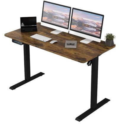Panana Electric Standing Desk Height Adjustable Desk Ergonomic Stand Up Desk with Memory Setting (Brown, 120 x 60 cm)
