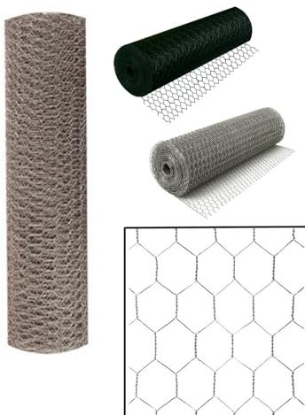 Jardin202 - Malla Hexagonal Galvanizada para Cercados | Ideal para Jardín y Protección de Animales | Rollos de 0,5x10m, 1x10m, 1x25m y 1x50m | 25mm 1x10m (Plata)