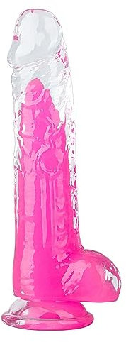 Leuchtende Dildo Rosa, 21,5cm Glow in The Dark Dildo mit starken Saugnapf für Männer Frauen