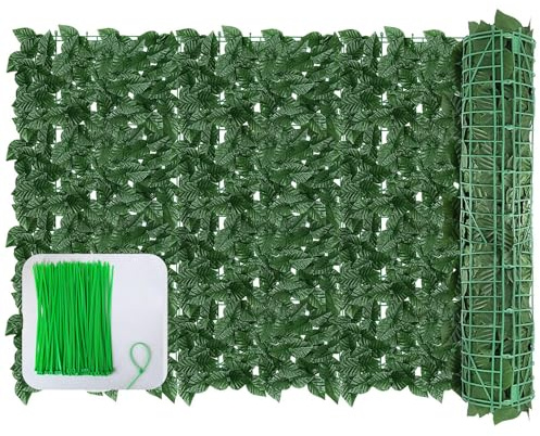GEIGUIWA 120x40inch Artificial Ivy Privacy Fence Wall Screen, Faux Greenery Backdrop Ivy Vine Leaf Hedges Fence Panels for Patio, Balcony, Garden, Backyard Indoor Outdoor Decor