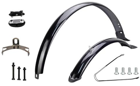 Bike Front Rear Fenders Mountain Bike Fenders 26 inch Lightweight Mud Guards Mudflaps for Fittings Outdoor Bicycling, Black Brace