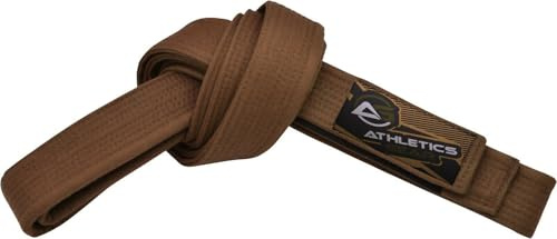 Athletics Gear AG Cintura da karate per arti marziali, 100% cotone con cuciture multiple, per BJJ, Judo, Taekwondo e Karate (marrone, 240 cm)