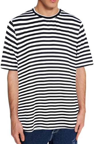 Camiseta de hombre de manga larga a rayas azul y blanco, camiseta de manga larga a rayas, camiseta de manga larga negra, camisetas de hombre, camisa de pescador para hombre, camiseta de manga larga