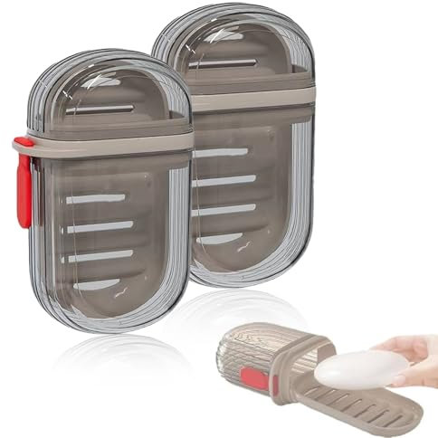 Lot de 2 boîtes à savon étanches et anti-fuite avec égouttoir - Convient pour la maison, la salle de bain, les voyages, le camping et l'extérieur