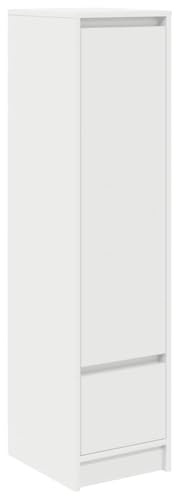vidaXL Highboard White 29.5x34x119.5 cm Engineered Wood, cabinet, side cabinet, tall storage cabinet, storage cabinet, tall cabinet, tall cupboard