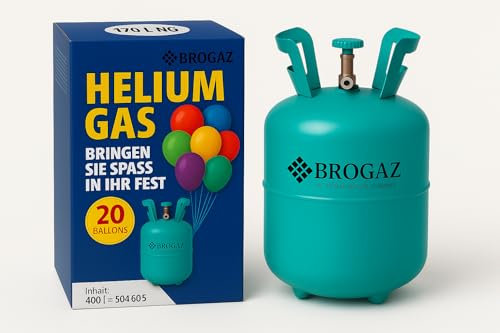 Bombola di Elio per 20 Palloncini - Gas Elio in Ricarica, Facile da Usare, Ideale per Feste e Eventi (Palloncini NON Inclusi)