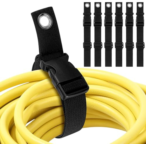 Holdes Fascia per Cavi di Estensione,Gancio Per Cavi Elettrici | Set Di 6 Ganci Regolabili Per Garage Officina Cantina Tubi Organizzazione Accessori Casa Interno Esterno Cortile