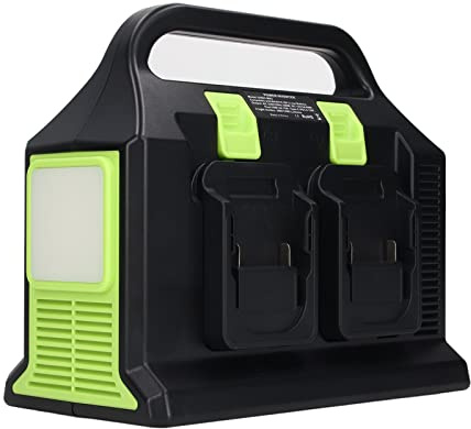 Fockety 300W Bärbar Strödriktare, Sinusvåkskraftverk MED USB-UTGÅNG MED LED-FICKLAMPA, Multifunktionell DC 12V 5A, 18V Batteriströdförsörjningsvärxelriktare För Utomhuscamp, HusBilfil
