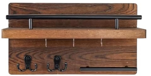 Porta Chiavi Da Parete - Legno Da 12,5 Pollici | Mensola Per Chiavi A Parete Con Gancio Per Mensola Galleggiante | Organizer Di Ingresso | Supporto In Legno | Scaffale Di Stoccaggio R