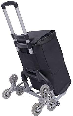 Carrello pieghevole 2 in 1, carrello per la spesa e per scale, con borsa in tela impermeabile, 3 livelli di altezza, 67/86/106 cm, per case, supermercati e fabbriche
