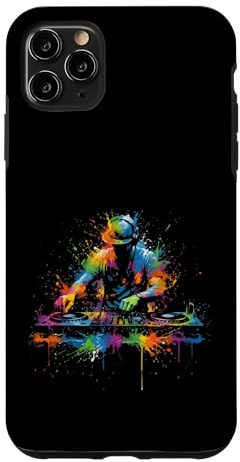 Carcasa para iPhone 11 Pro MAX DJ Rave EDM Music Festival DJ y Tocadiscos Pintura Splash Art