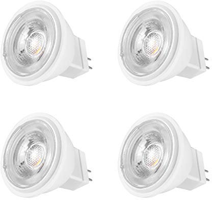 YUIIP GU4 Lampe 4W Warmweiß 3000K – Ersatz für 20W-40W Halogen, MR11 Größe, AC/DC 12V, Nicht Dimmbar, 38° Abstrahlwinkel, 390 Lumen, 4er Pack