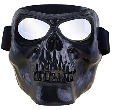 HONCENMAX Motorrad-Schutzmaske, mit polarisierten Brillengläsern, Skimaske, Taktische Maske Totenkopf Maske - Mit Winddichte Reitbrille für Airsoft Paintball Halloween