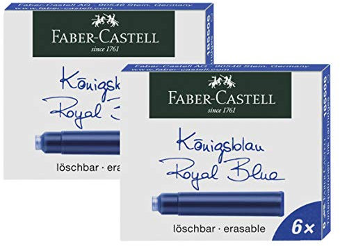 Faber-Castell 185506 - Tintenpatronen Standard (2er Pack (Königsblau), Standard)