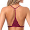 SHEKINI Reggiseno Donna con Chiusura Frontale Bra Senza Ferretto in Pizzo Sexy Halter Triangolo Bralette con Imbottito