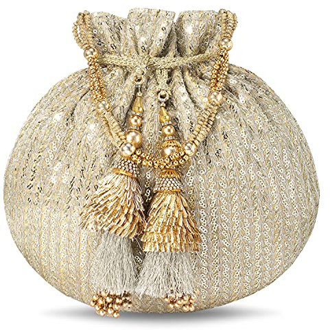 Aheli Indian Potli Bags for Women Evening Bag Clutch Ethnic Bride Purse with Drawstring Mothers Day Gifts for Mom