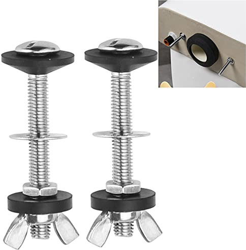 ZACUDA 2 PCS Kits de Boulon de Réservoir de Toilette Fixation Réservoir WC Boulons de Réservoir de Chasse d'Eau Boulons de Réservoir à Cuvette Kit de Fixation pour Réservoir de Toilettes