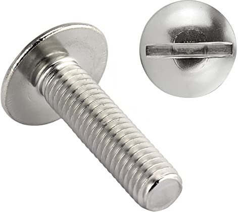OPIOL QUALITY® Flachrundschrauben mit großem Kopf und Schlitz M6x16 mm aus Edelstahl A2 V2A (25 Stück) Becherschrauben Vollgewinde Flachrundkopf Schrauben