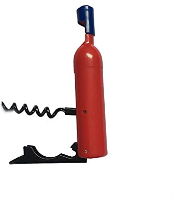 corkscrew bottle Corkscrew Wine Bottle Shape Corkscrew Creative Wine Opener ABS Material Multi-function Portable Sea Horse Knife For Family Use Family restaurant waiter (Color : Red)