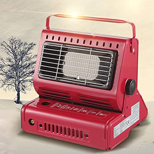 YKYR Portátil Calefactor De Gas De Cerámica, Calentador De Gas, 1.3kw Calefactor para Exteriores, Quemador Camping O Barcos Pesca De Hielo Invierno Uso (Color : Red)