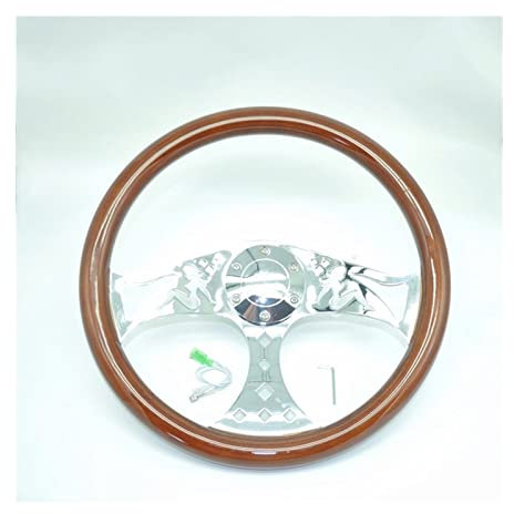 JKSM Sportlenkräder 380 Mm 15-Zoll-Auto-Lenkrad Für Antikes Auto Universal-klassisches Echtes Mahagoni-Holz-Lenkrad Mit Niete Lenkrad
