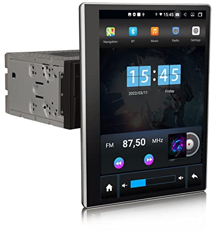 Erisin 12.2 tums 8-Kärna Android 11 Löstagbar 2 DIN Bilstereo Stereo DAB+ Radio Flip Out Pekskärm Inbyggd DSP CarPlay Android Auto WiFi Bluetooth TPMS SWC A2DP GPS Navigerin OBD2 4GB RAM+64GB ROM