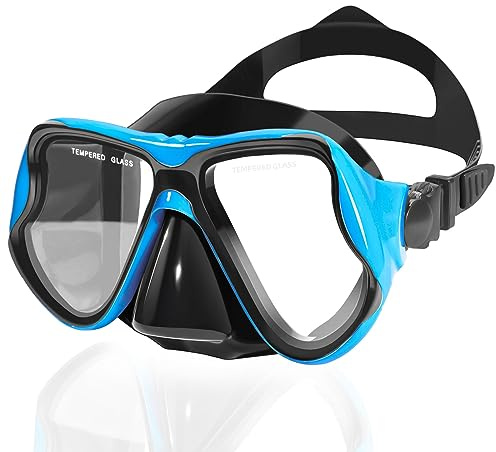 Freela Lunettes de natation pour adultes avec cache-nez pour hommes, femmes, jeunes, large vue à 180 °, jupe en silicone souple, sans fuite, lunettes de piscine sous-marine transparentes pour la
