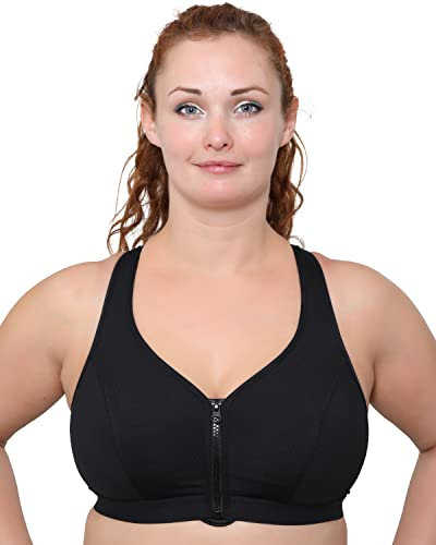 Undercover Ladies Zip Sports Bra LG444 Black 34G