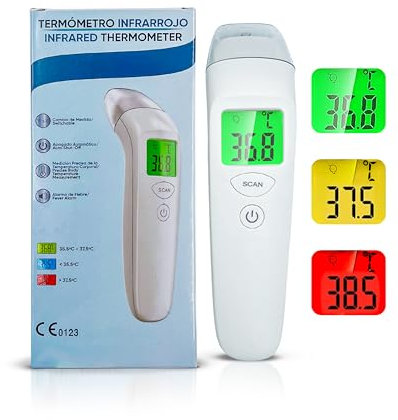 Termometro digitale - Termometro Febbre Infrarossi - Senza contatto - Termometro febbre - Allarme febbre - termometro - Termometro frontale - Display LCD - Termometro per Neonati, Bambini e Adulti