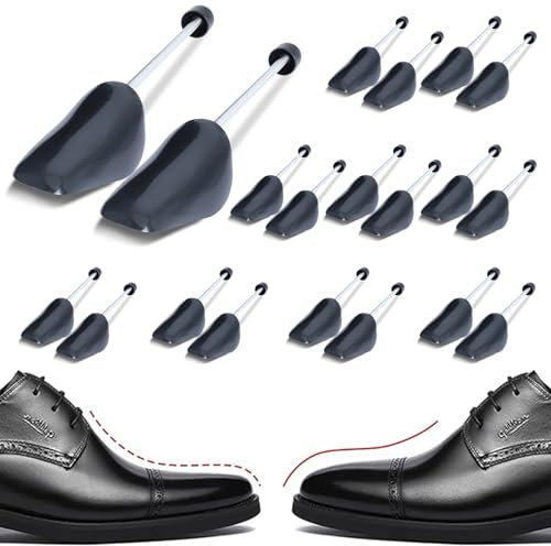 YOLOPARK 10 Pairs Plastic Shoe Trees for Men 6-12, Shoe Stretcher with Adjustable Spring for Sneakers & Dress Shoes