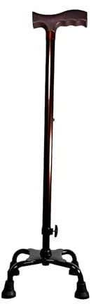 BESTABLE Quad Base Walking Cane Adjustable Height Walking Stick Super Sturdy for Right or Left Handed Man and Woman and for Seniors, Disabled, Adults for Extra Safety