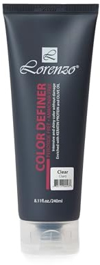 L Lorenzo Color Definer Cellophane 8.11fl.oz/240ml | Peroxide & Ammonia Free | Glossy hair Brilliant color without Damaged Hair | Stain Remover Inside (Clear, 240ml / 8.11Fl.Oz)