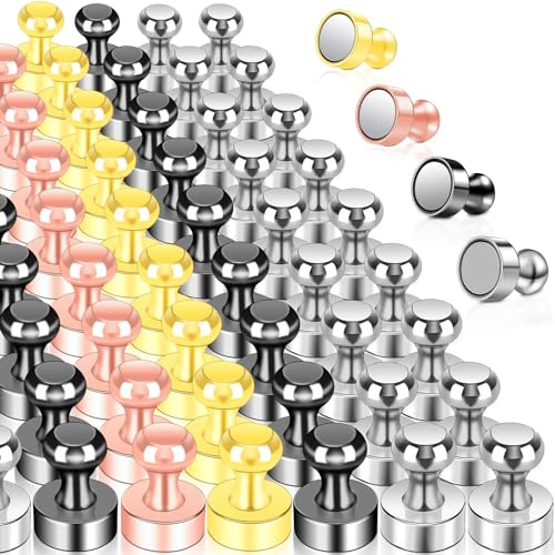 50 Pieces Strong Magnets, 4 Colors Extra Strong Neodymium Magnets Mini Magnet for Fridge, Magnetic Board, Cone Magnets, Pegboard, Pin Board Small Magnet for Whiteboard Office Fridge Magnets
